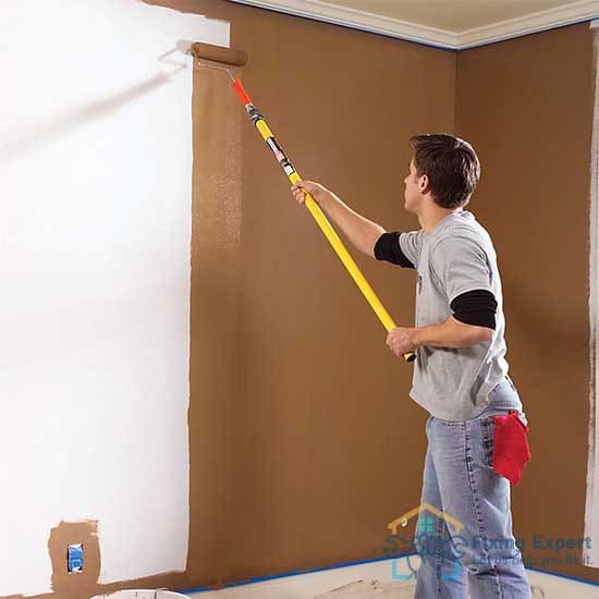 Certified Interior Wall Painter Working on Wall Finish